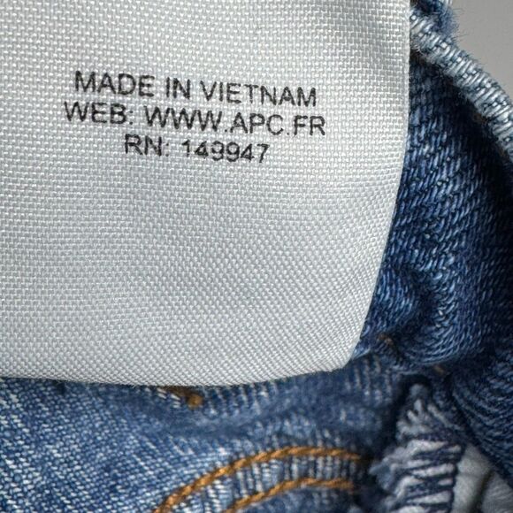 APC Petit Standard Mens Jeans 29 Slim Straight Button Fly Blue Denim - Picture 13 of 13